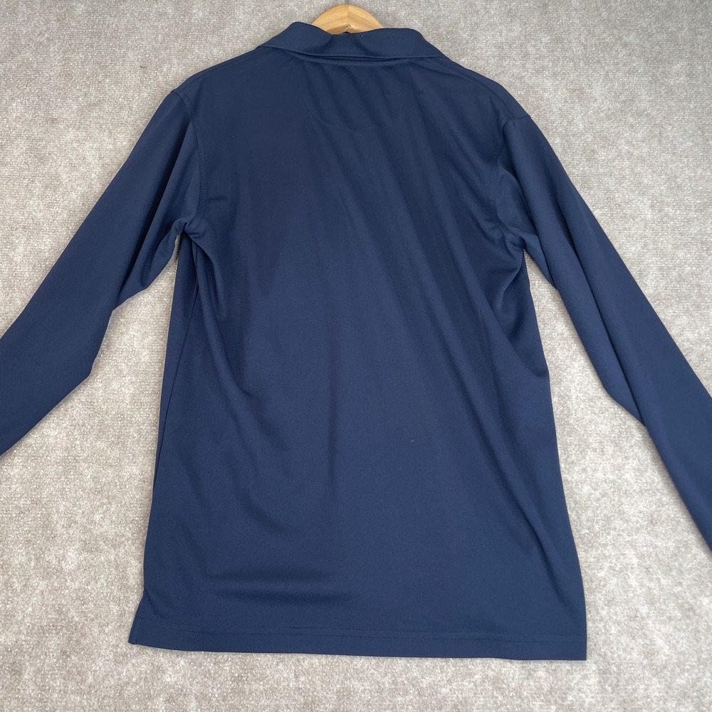 Carmax Long Sleeve Polo Shirt Mens Size Medium Navy Blue Work Uniform - Picture 7 of 8